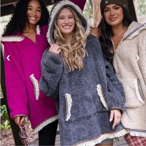 Natural Life | Beige Blanket Hoodie Faux Sherpa Oversized